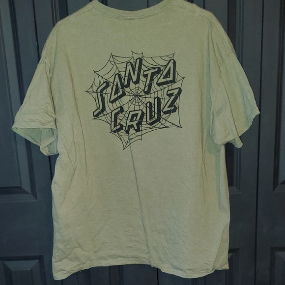 Santa Cruz Skateboards Men's Short Sleeve Tee in Olive Green with Black Logo - Picture 3 of 3